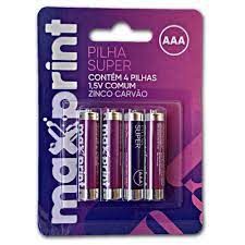 PILHA COMUM MAX AAA PAL 1,5V C/4 AAA MAX ...