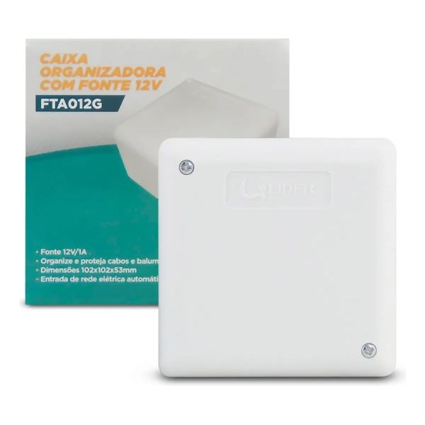 CAIXA DE SOBREPOR 102X102MM COM FONTE 12V 1A